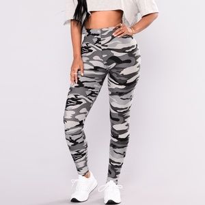 Fashion Nova Gray camo Leggings